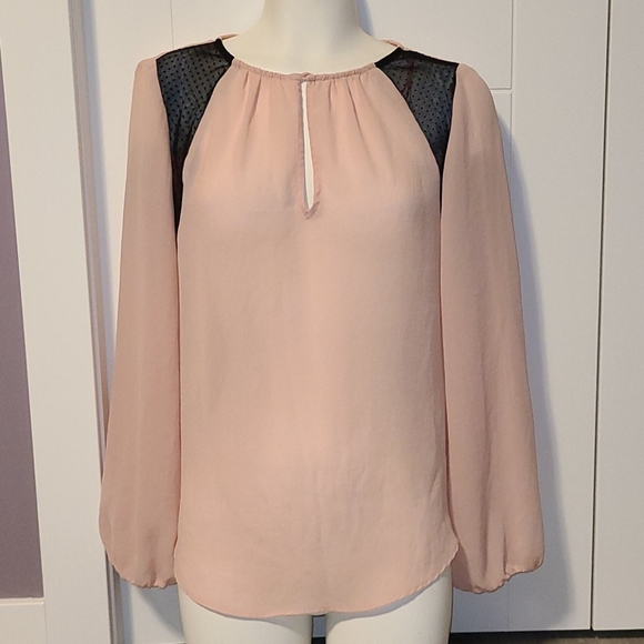 🪷Zara Basic Blush Blouse with Lace - Picture 1 of 14